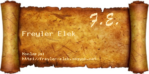 Freyler Elek névjegykártya
